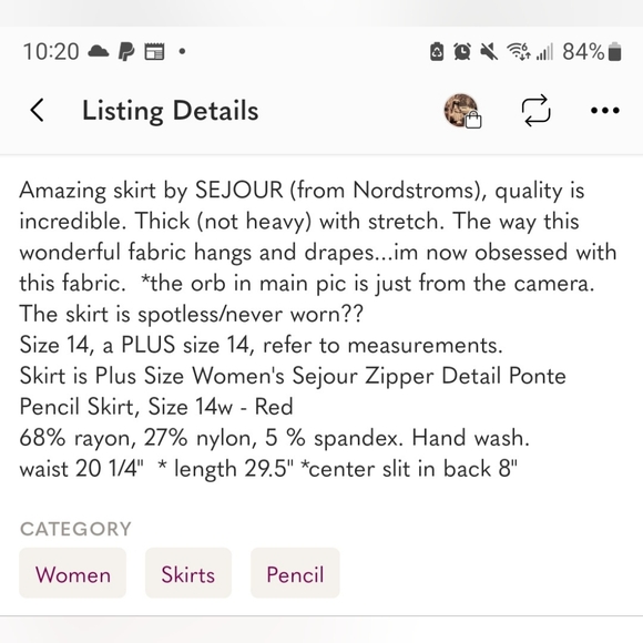 Moto chic SEJOUR skirt Zipper Ponte 14W quality - Picture 9 of 9